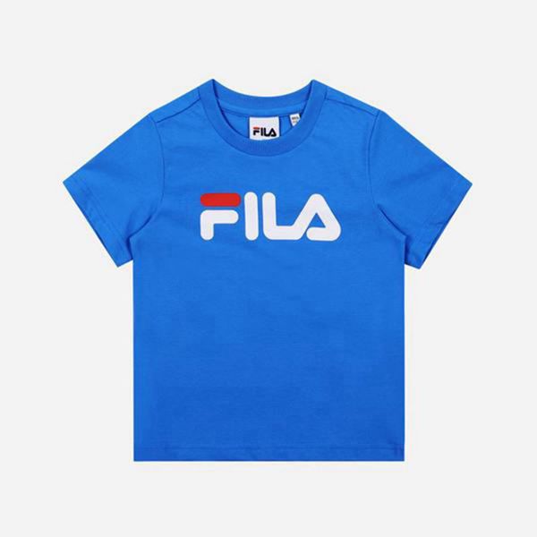 Fila Uno Crew Neck S/S Girl's T-Shirts - Blue,NZ 437-91647